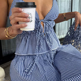 Fűzős, pántos, crop top és bandázsos szoknya szett