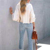 Hosszú ujjú, kefélt gofrimintás kabát