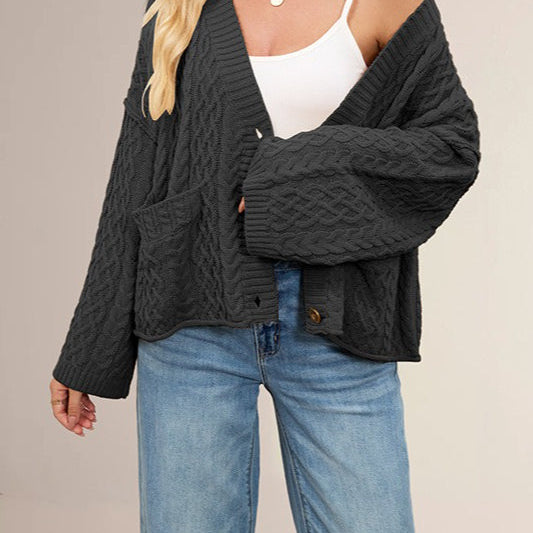 Túlméretezett kábelkötött mellény