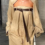 Női overál – váll nélküli – magas derekú öv – lenge, bő szabású