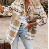 Elegáns, kényelmes és laza kockás női ing