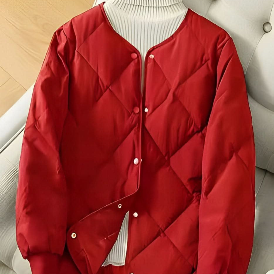 Elegáns, sokoldalú, kényelmes fekete steppelt női kabát