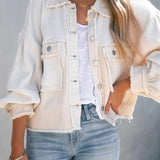 Hosszú ujjú, kefélt gofrimintás kabát