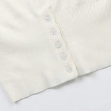 Hímzett pamut mellény V-nyakkal