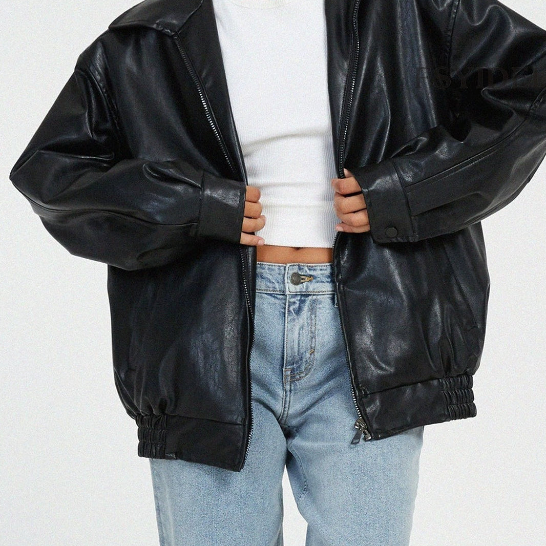 PU bőr pilótadzseki