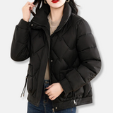 Női steppelt kabát - Hőszigetelt, steppelt bélés - Állógallér - Rövid szabású