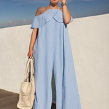 Női overál – váll nélküli – széles szárú – pántos – lezser stílus