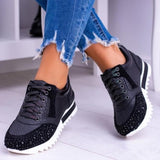 Női tornacipők - Kígyómintás dizájn - Strasszos részletek - Laza kényelem - Csúszásgátló talp