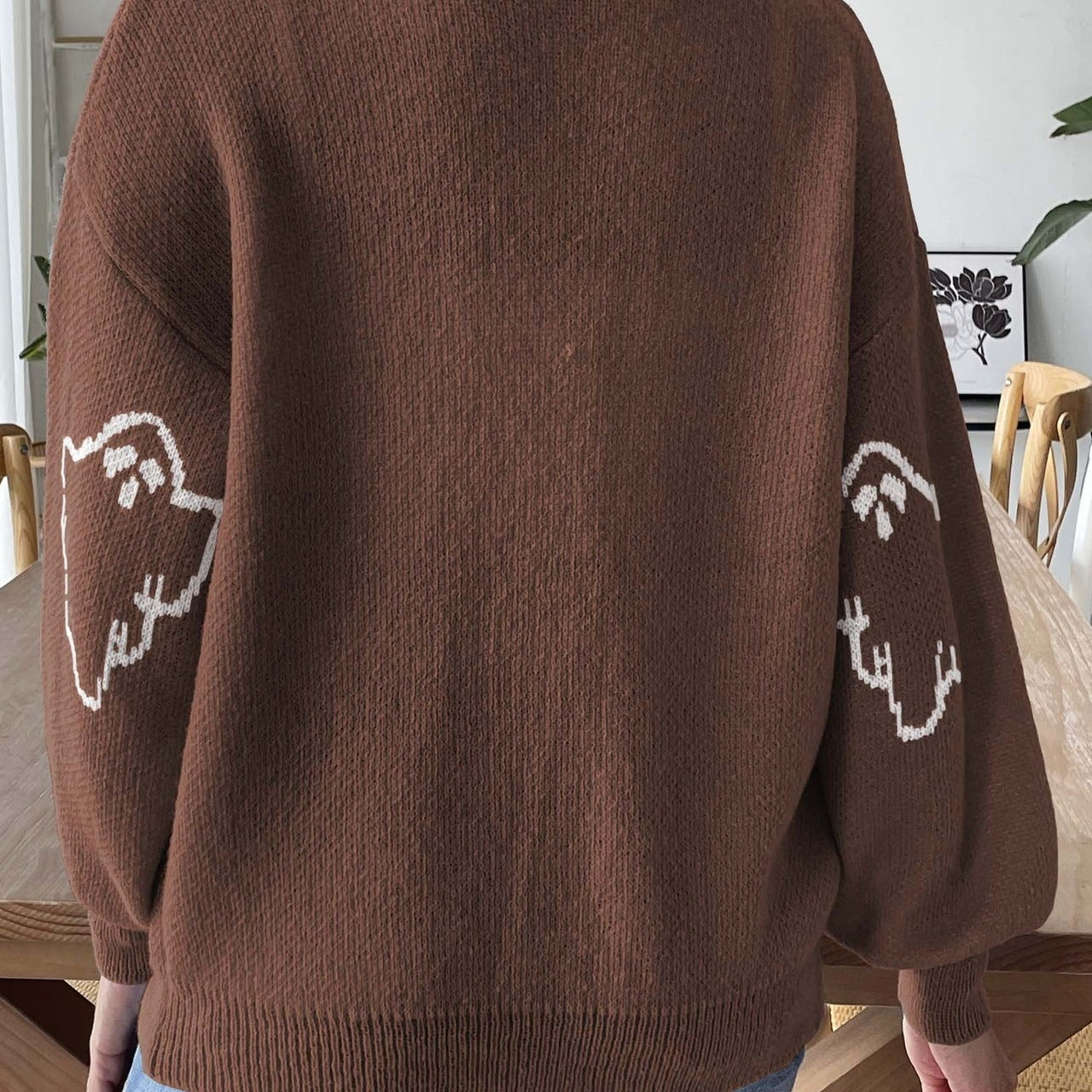 Jacquard gombos kardigán