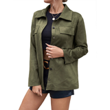 Elegáns műbőr kabát nőknek