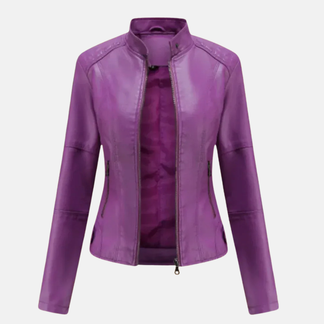 Amélie Fitted bőrkabát | Állógalléros cipzáras kabát