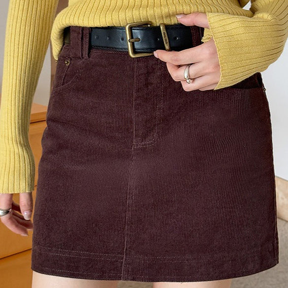 Retro kordbársony trapéz szoknya