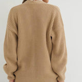 Egyszínű kardigán laza szabással