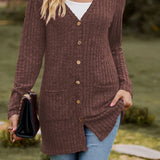 Hosszú ujjú, bolyhozott bordázott kötésű mellény