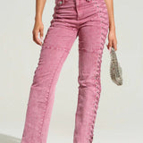 Fűzős és húzózsinóros farmernadrág