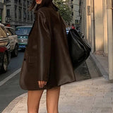 Fekete műbőr blézer