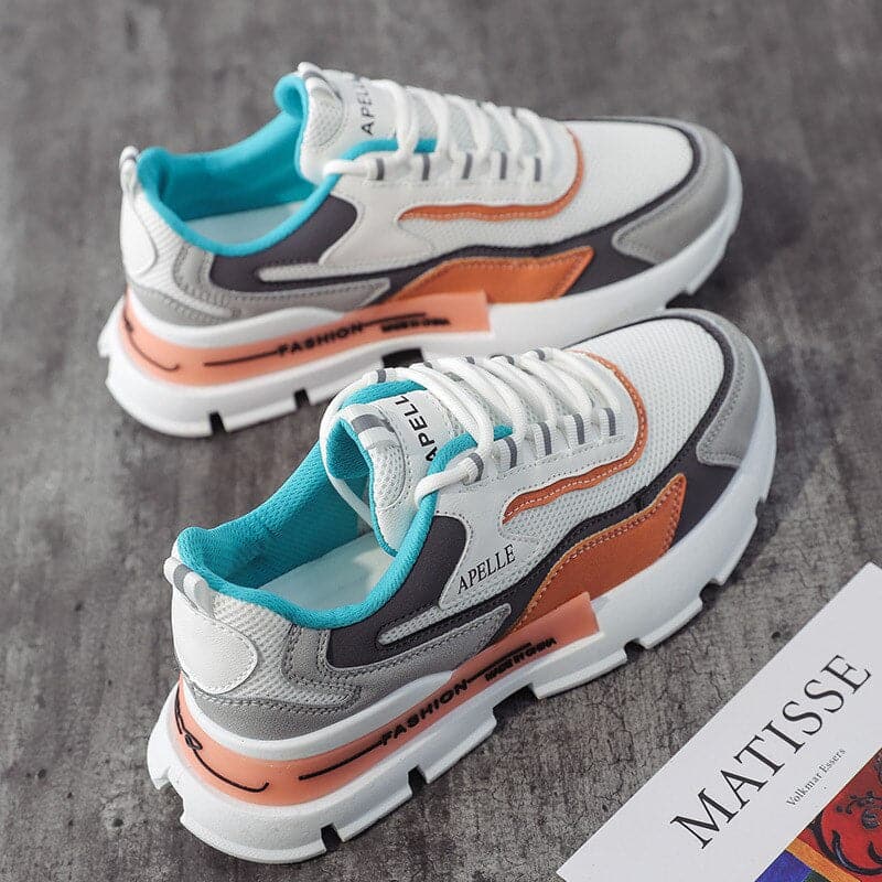 Női tornacipők - Kényelmes, vastag talpú - Lélegző hálós anyag - Laza fűzős záródás