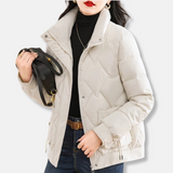 Női steppelt kabát - Hőszigetelt, steppelt bélés - Állógallér - Rövid szabású