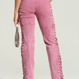 Fűzős és húzózsinóros farmernadrág