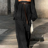 Női overál – váll nélküli – magas derekú öv – lenge, bő szabású