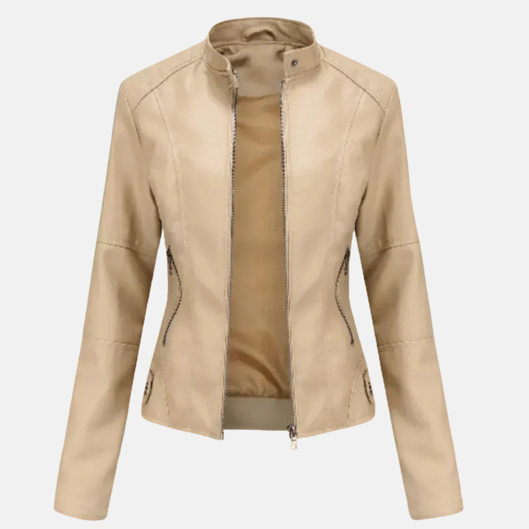 Amélie Fitted bőrkabát | Állógalléros cipzáras kabát