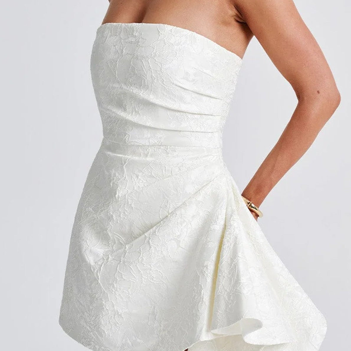 Jacquard pánt nélküli mini estélyi ruha