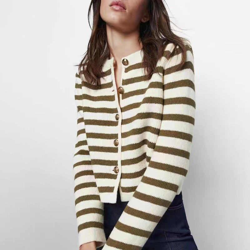 Klasszikus csíkos kötött mellény