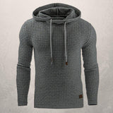 Férfi pulóver – Slim fit – Puha, texturált kötésű – Állítható kapucni – Hosszú ujjú