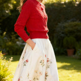 Gyapjú mellény hímzett kábelekkel