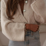 Elegáns, egysoros kardigán sima kötéssel