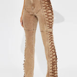 Fűzős és húzózsinóros farmernadrág