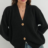 Egyszínű kardigán laza szabással