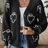 Jacquard gombos kardigán