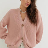 Egyszínű kardigán laza szabással