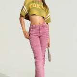 Fűzős és húzózsinóros farmernadrág