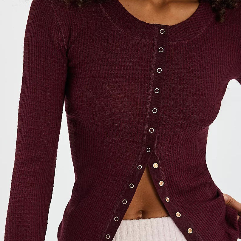 Gofrimintás kötött mellény