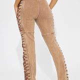 Fűzős és húzózsinóros farmernadrág