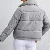 Puffos dzseki rövid, magas gallérral