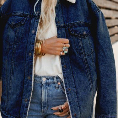 Polár bélésű farmer bomberdzseki