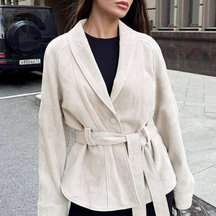 vintage hosszú ujjú velúr kabát