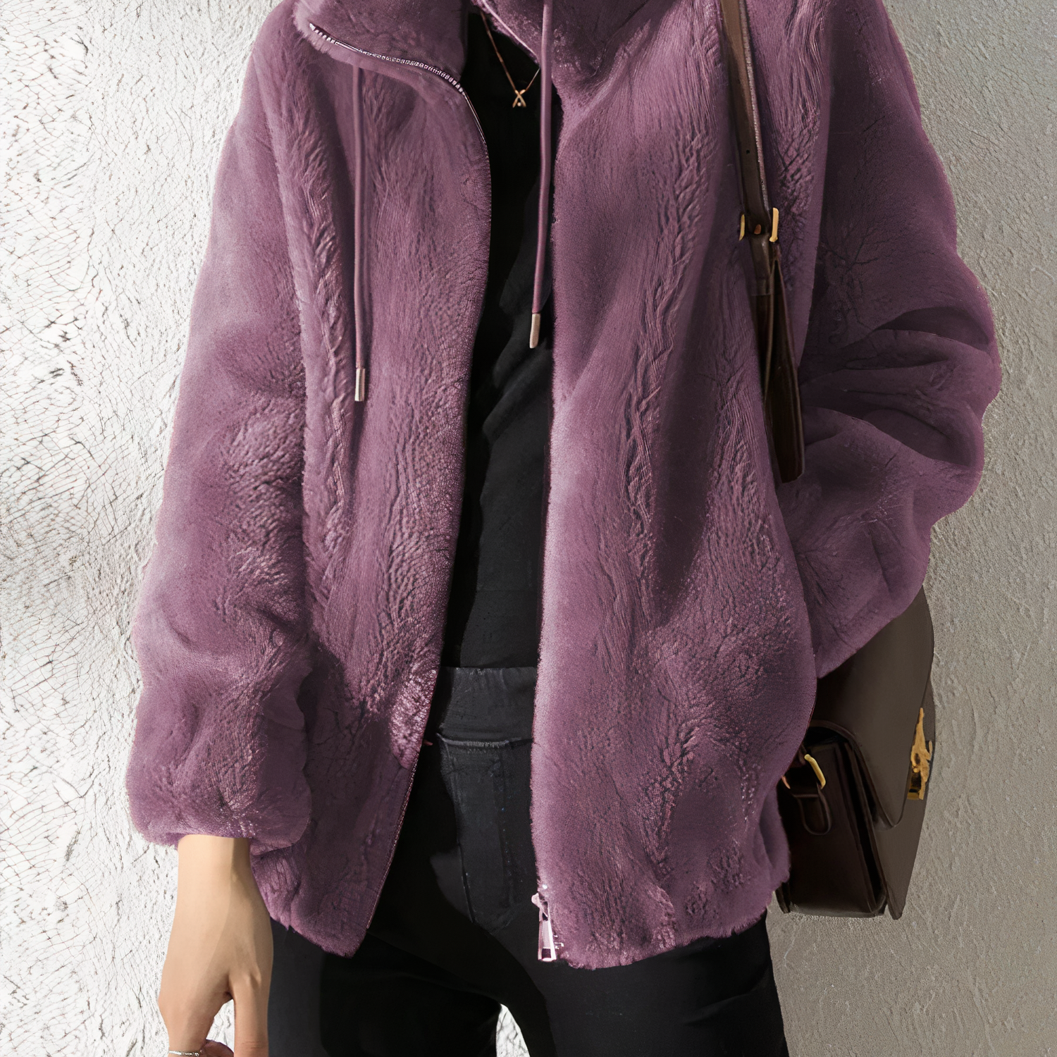 Elegáns, túlméretezett és meleg női polárkabát