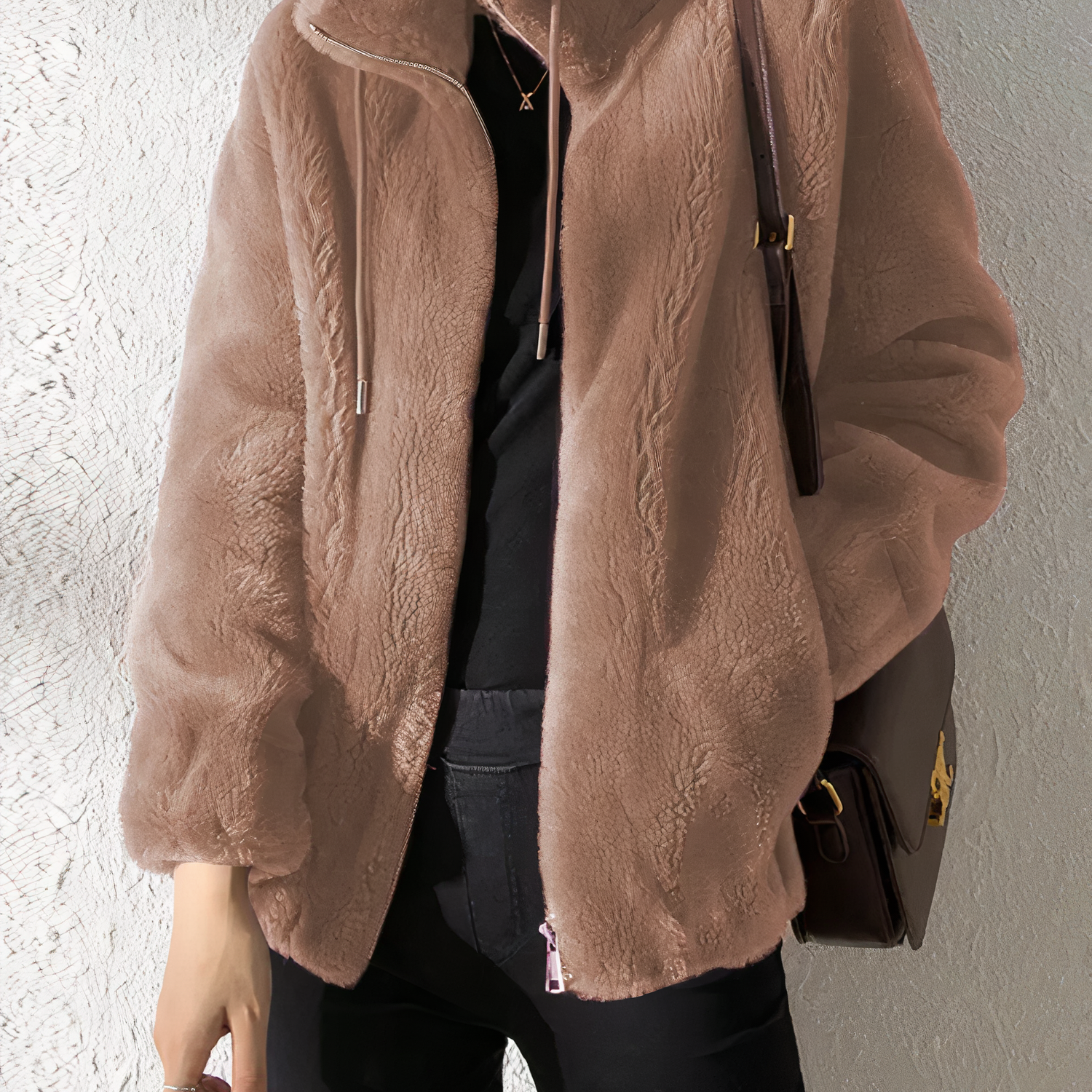 Elegáns, túlméretezett és meleg női polárkabát