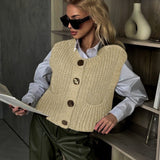 Női kötött kardigán – Túlméretezett szabás – Gombos rögzítés – Bordázott anyag – Zsebek