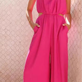 Női overál – Pántnélküli – Laza szabású – Széles szárú – Állítható derék