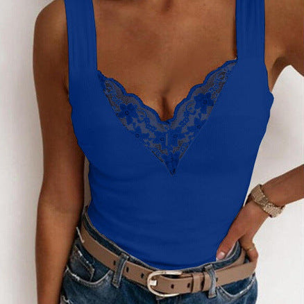 Női ujjatlan felső – csipke V-nyakú – testhezálló szabású – elegáns és sokoldalú