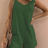 Női overál – Állítható pántok – Szív alakú nyakkivágás – Foltzsebek