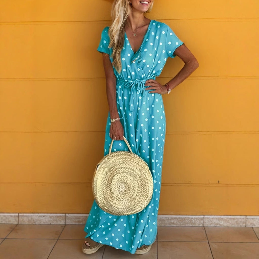 Margaux - Pöttyös maxi ruha