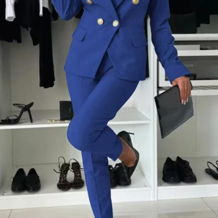 Női blézer dzseki – Slim fit – Dupla soros – Szabott hajtókák – Elegáns stílus