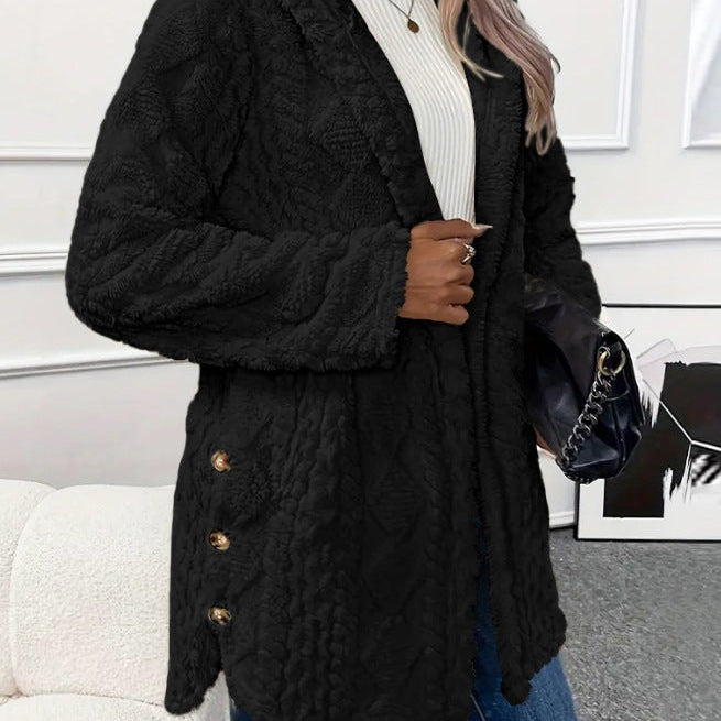 Női kapucnis mellény – Laza, bő szabású – Elöl gombos – Polár hatású