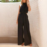 Női overál – Pántnélküli – Laza szabású – Széles szárú – Állítható derék